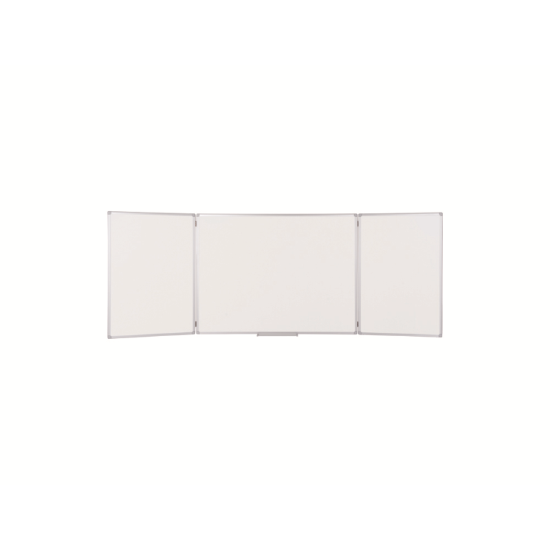 Pizarra blanca bi-office triptica eco magnetica acero lacado marco aluminio 120x90 cm