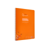 Cuaderno espiral liderpapel a4 pautaguia tapa plastico 80h 90gr cuadro pautado 4mm con margen color naranja