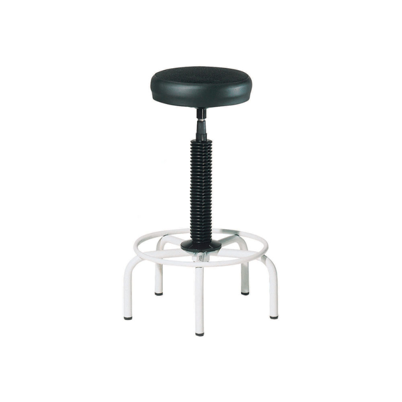 Taburete rocada oficina asiento tapizado negro con 5 pies 460x460x710 mm