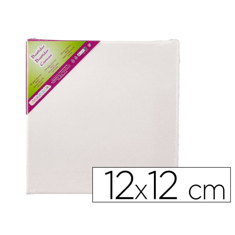 Bastidor liderpapel lienzo grapado trasero algodon 100% 12x12 cm