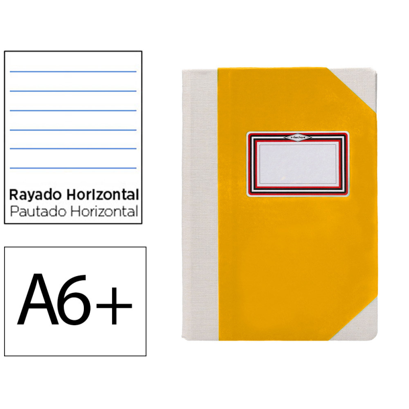 Libro cartone cosido fernandes flecha din a6+ rayado horizontal 50 hojas 100 gr verde