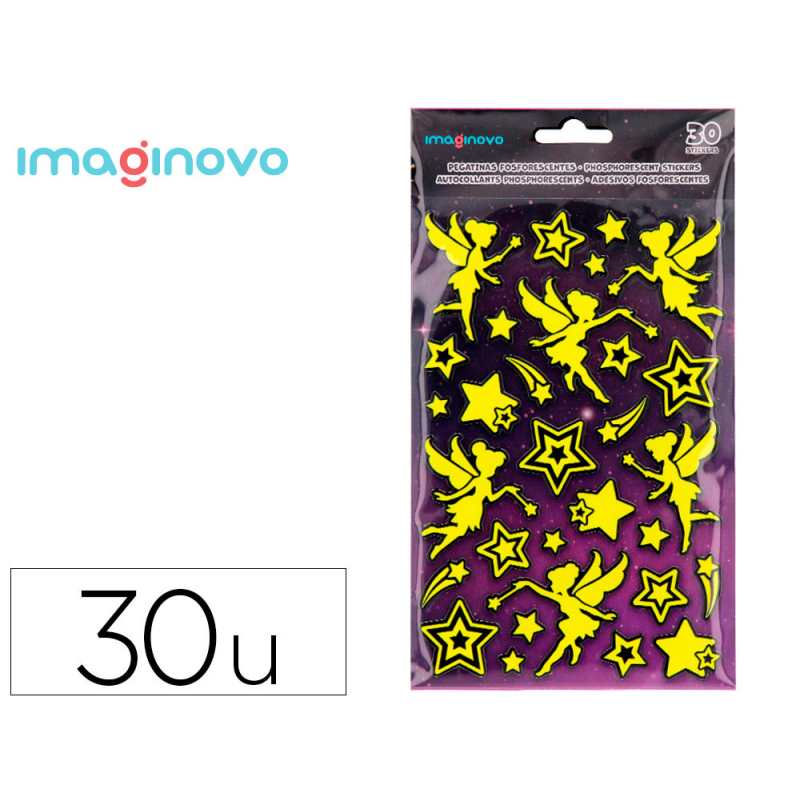 Pegatinas imaginovo luminosas hadas con relieve 190x105 mm en blister