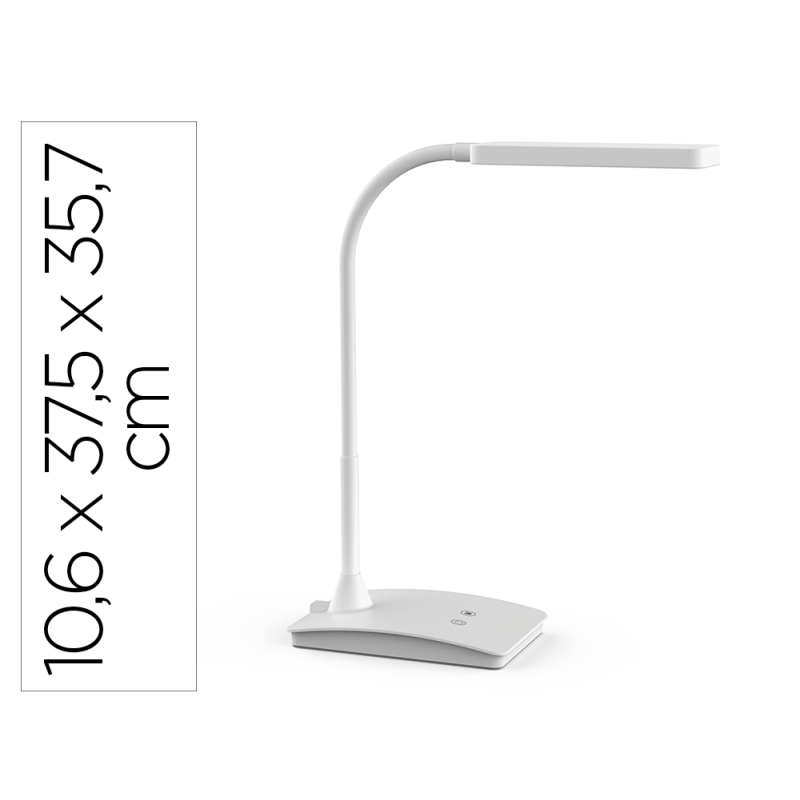 Lampara de escritorio maul led 5w 616lm luz ajustable panel tactil doble brazo blanca
