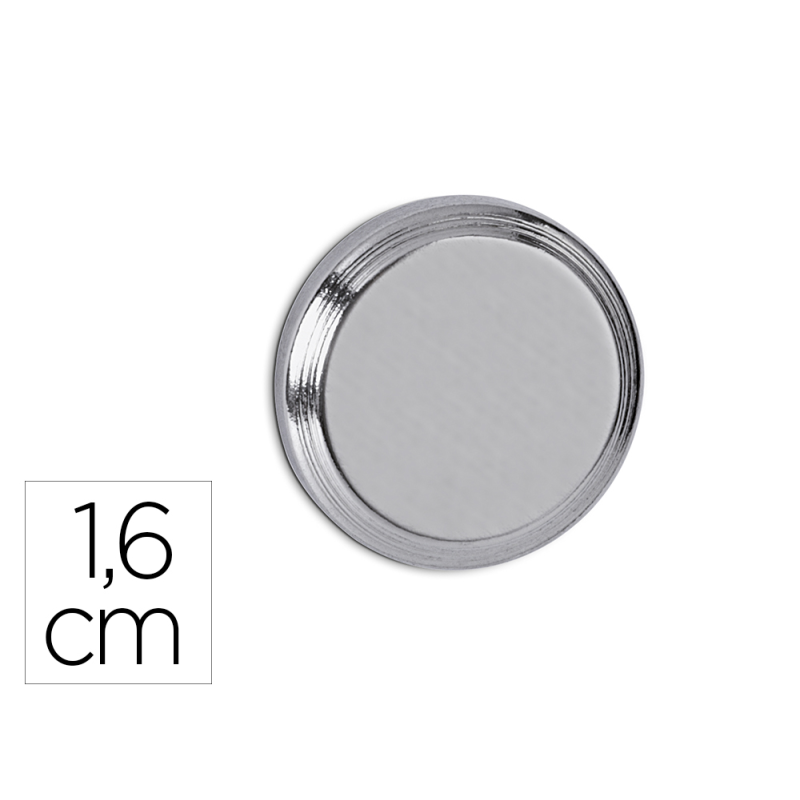 Iman maul cilindrico de neodimio 1,6 cm peso max. 5 kg diametro color plata