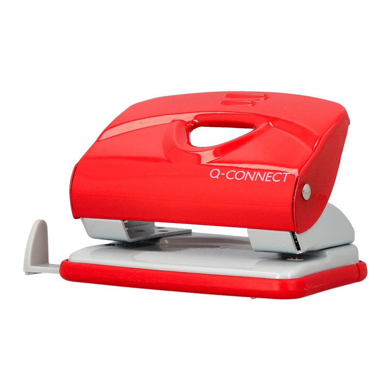 Taladrador q-connect kf14219 rojo abertura 2 mm capacidad 20 hojas