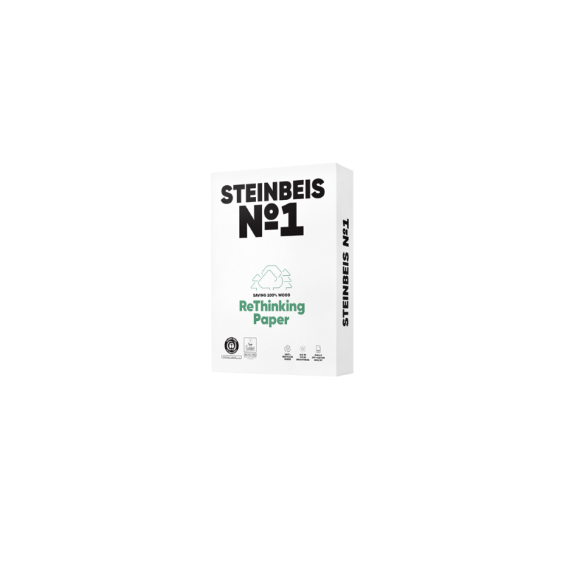 Papel fotocopiadora steinbeis n.1 100% reciclado din a3 80 gramos paquete de 500 hojas