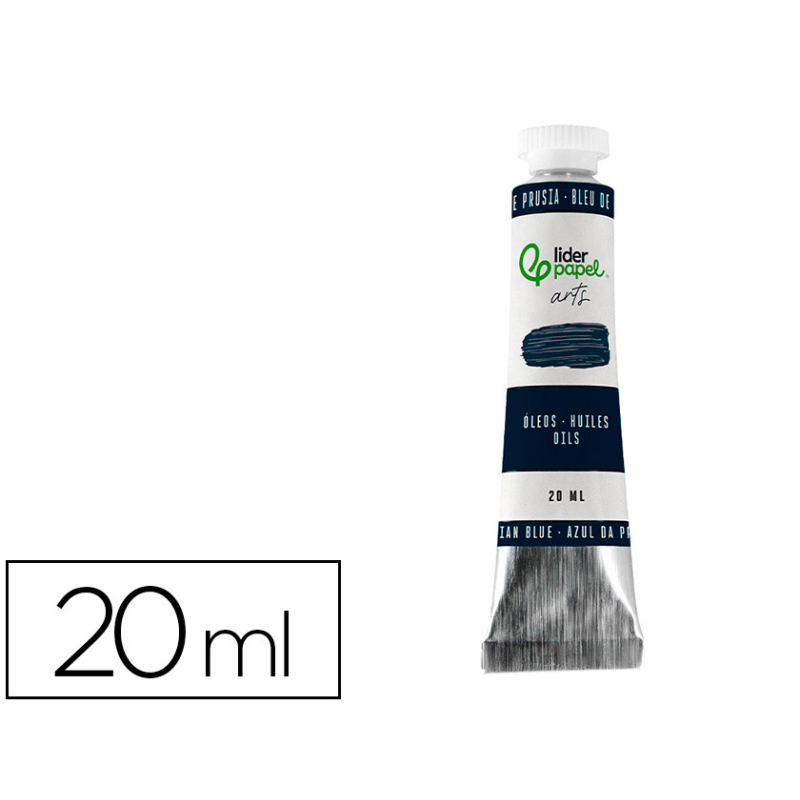 Pintura al oleo liderpapel tubo de aluminio de 20 ml color azul de prusia