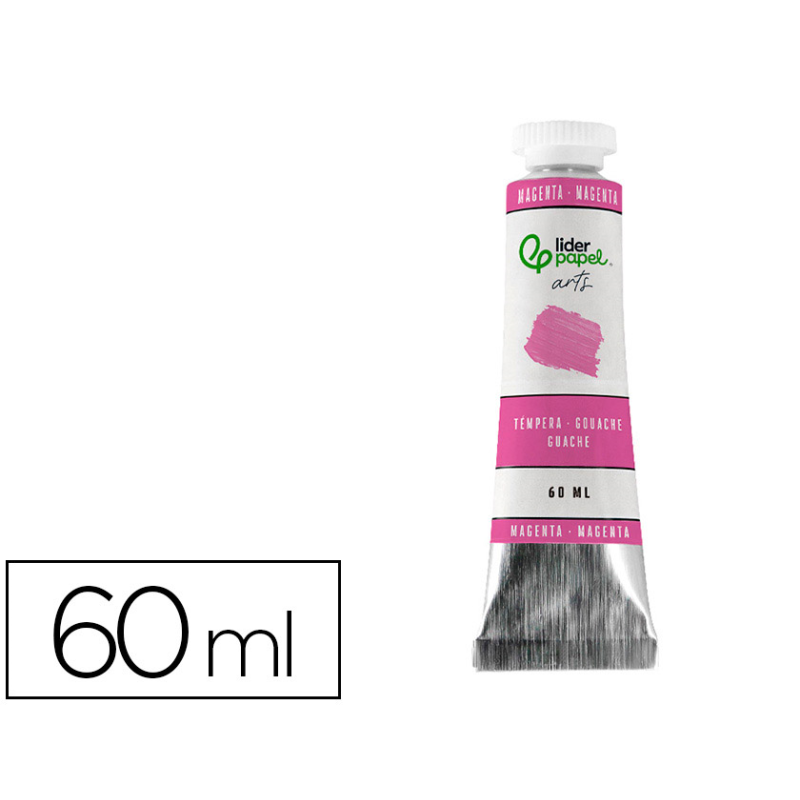 Pintura gouache/tempera liderpapel tubo de aluminio de 60 ml color magenta