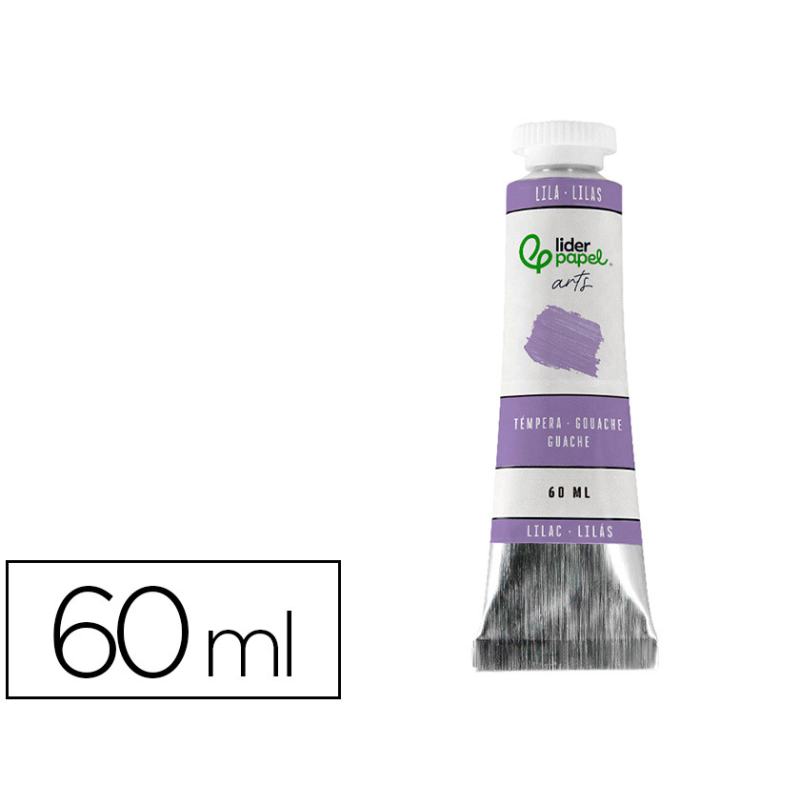Pintura gouache/tempera liderpapel tubo de aluminio de 60 ml color lila