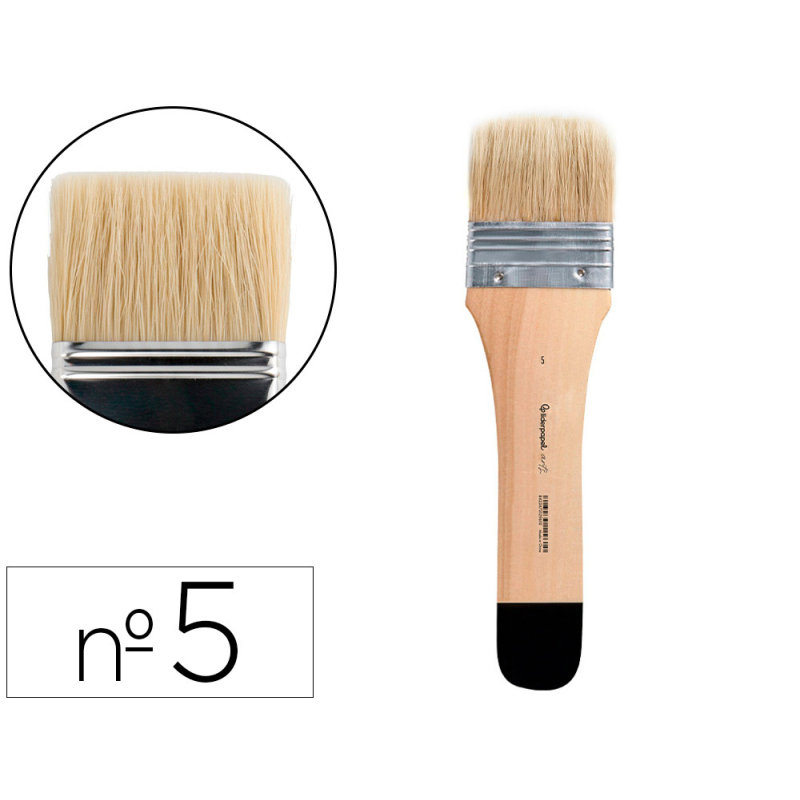 Brocha paletina plana liderpapel ancho 57 mm de pelo de cerda certificado fsc