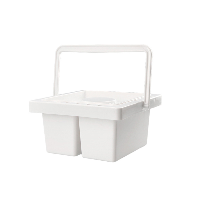 Cubo limpiador de pinceles liderpapel de plastico con asa transportable 13x13x9 cm