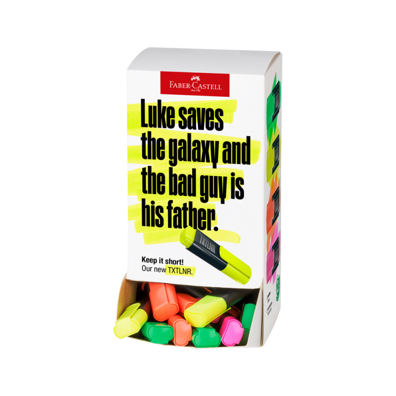 Rotulador faber castell neon txtlnr fluorescente expositor de 60 unidades colores surtidos