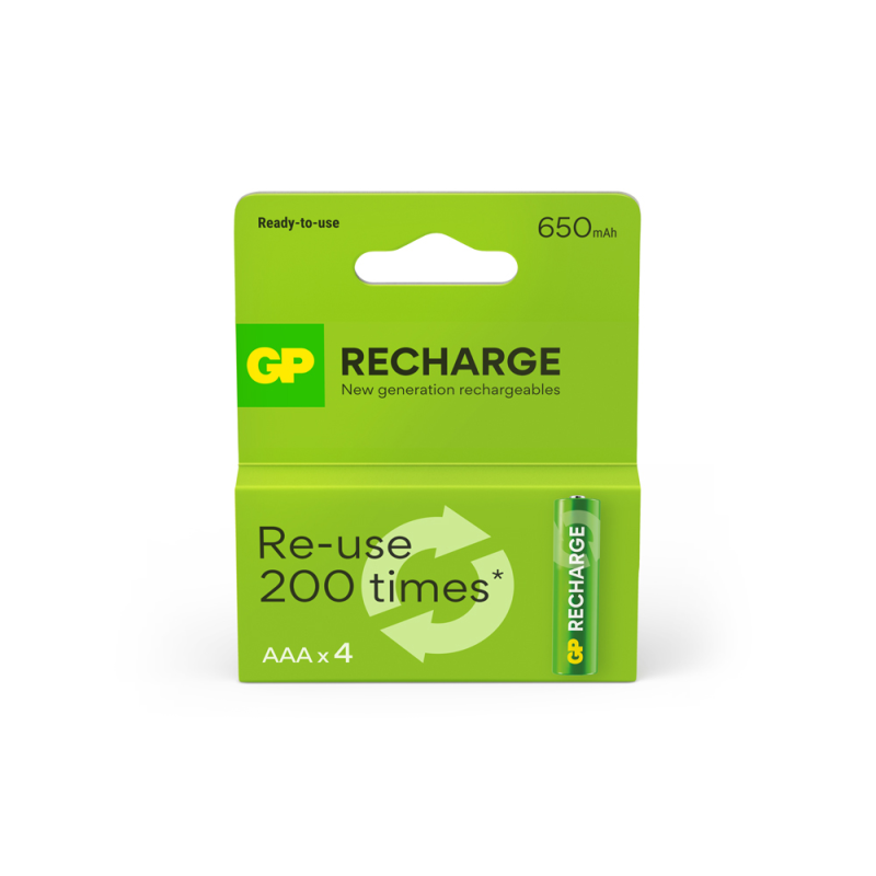 Pila gp recargable aaa 650 mah blister de 4 unidades