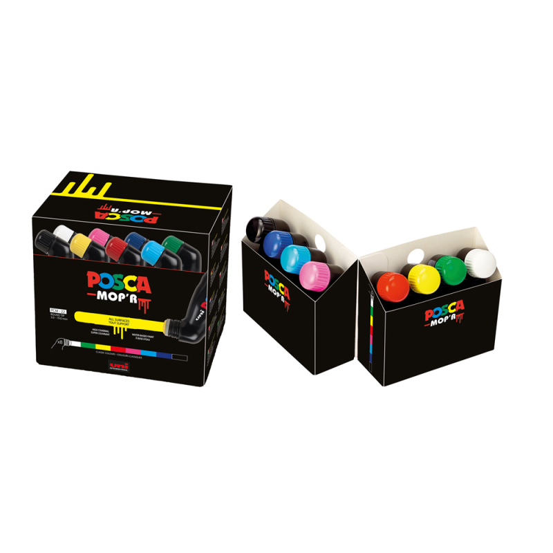 Rotulador uni posca mop r pcm-22 marcador de pintura redonda 3-19 mm caja de 8 unidades colores surtidos