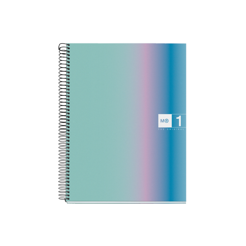 Cuaderno espiral miquelrius din a4 80 hojas 90 gr cuadro 5 mm tapa forrada aurora santorini