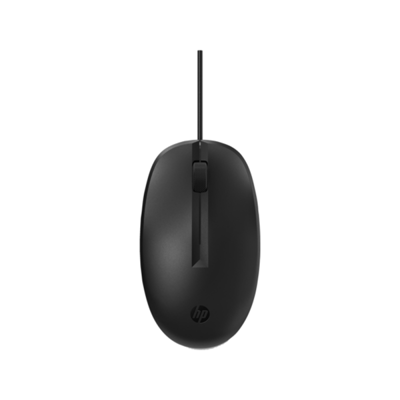 Raton hp 125 optico con cable 3 botones 1200 dpi color negro