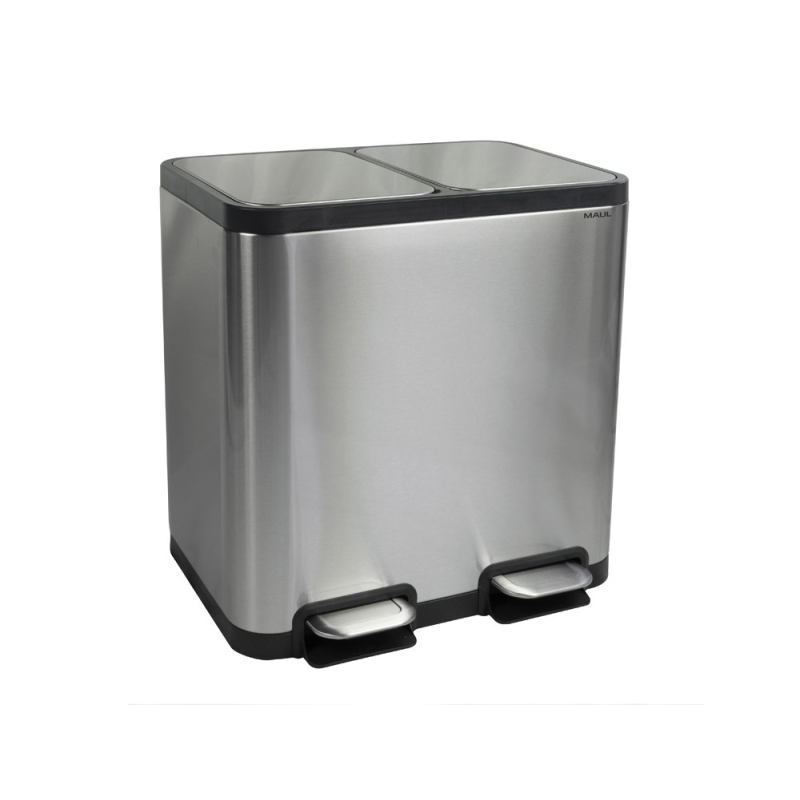 Papelera metalica maul cycle acero inoxidable con pedal 20+20 litros