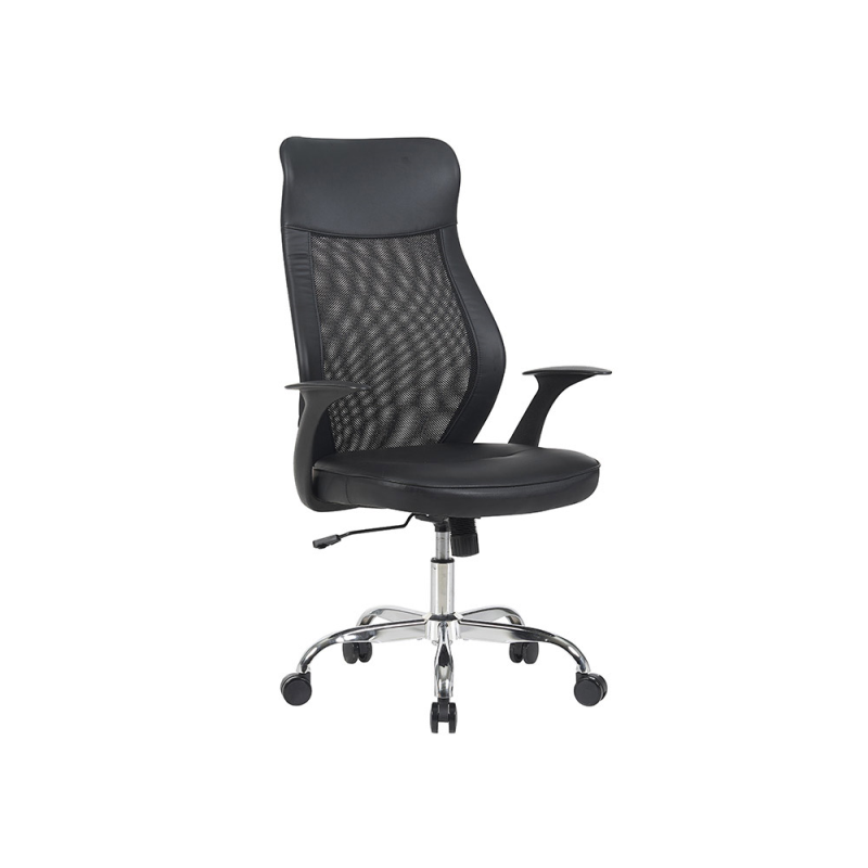 Silla q-connect direccion bergamo malla/similpiel alt max 1210mm anch 520mm prof 480mm ruedas premium negro