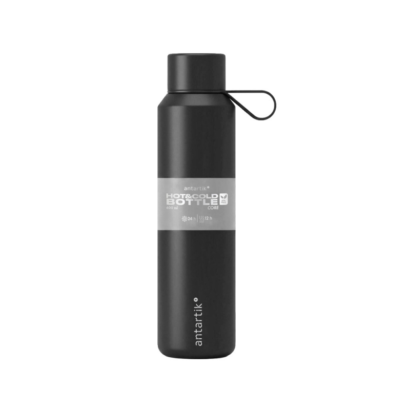 Botella portaliquidos antartik core isotermica acero inoxidable libre de bpa negro 600 ml