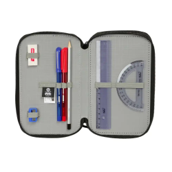 Plumier escolar safta triple cremallera 37 piezas batman 195x125x55 mm