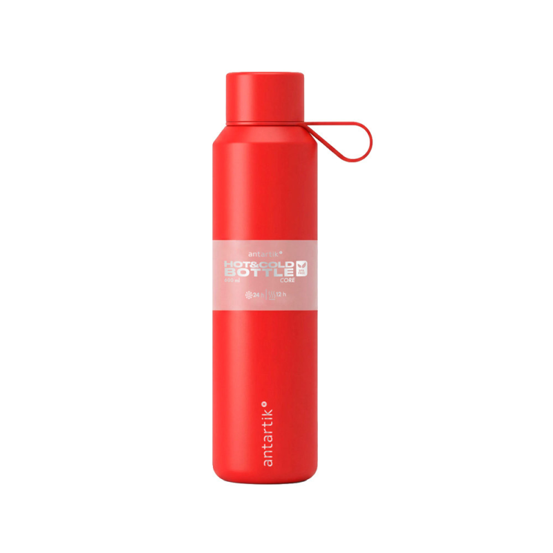 Botella portaliquidos antartik core isotermica acero inoxidable libre de bpa rojo 600 ml