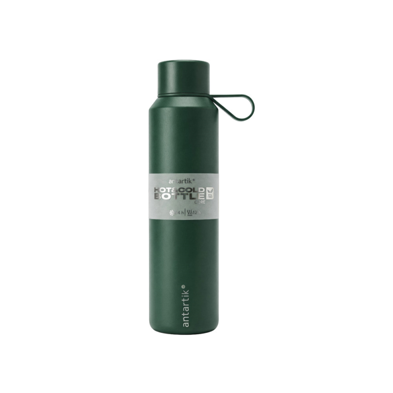 Botella portaliquidos antartik core isotermica acero inoxidable libre de bpa verde militar 600 ml