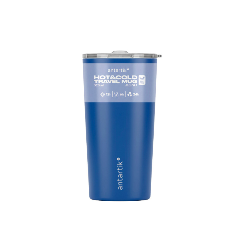 Vaso termico antartik mono tapa hermetica acero inoxidable libre de bpa azul marino 520 ml