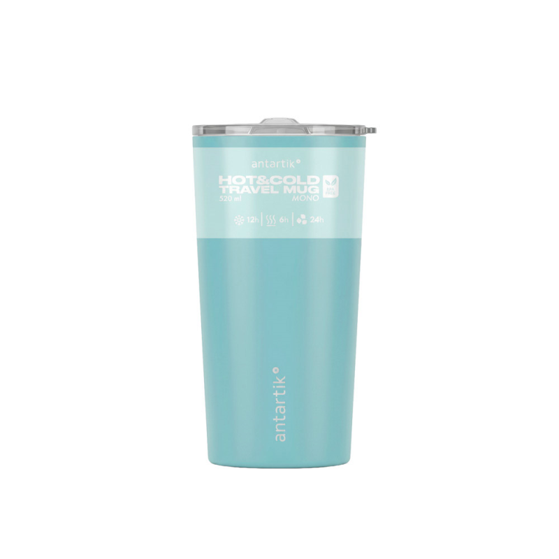 Vaso termico antartik mono tapa hermetica acero inoxidable libre de bpa azul celeste 520 ml