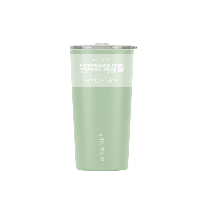 Vaso termico antartik mono tapa hermetica acero inoxidable libre de bpa verde matcha 520 ml