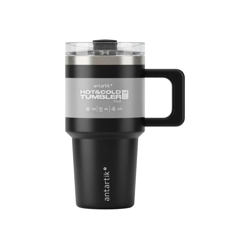Taza termica asa antartik pulse isotermica tapa hermetica acero inoxidable pajita libre bpa negro 570 ml