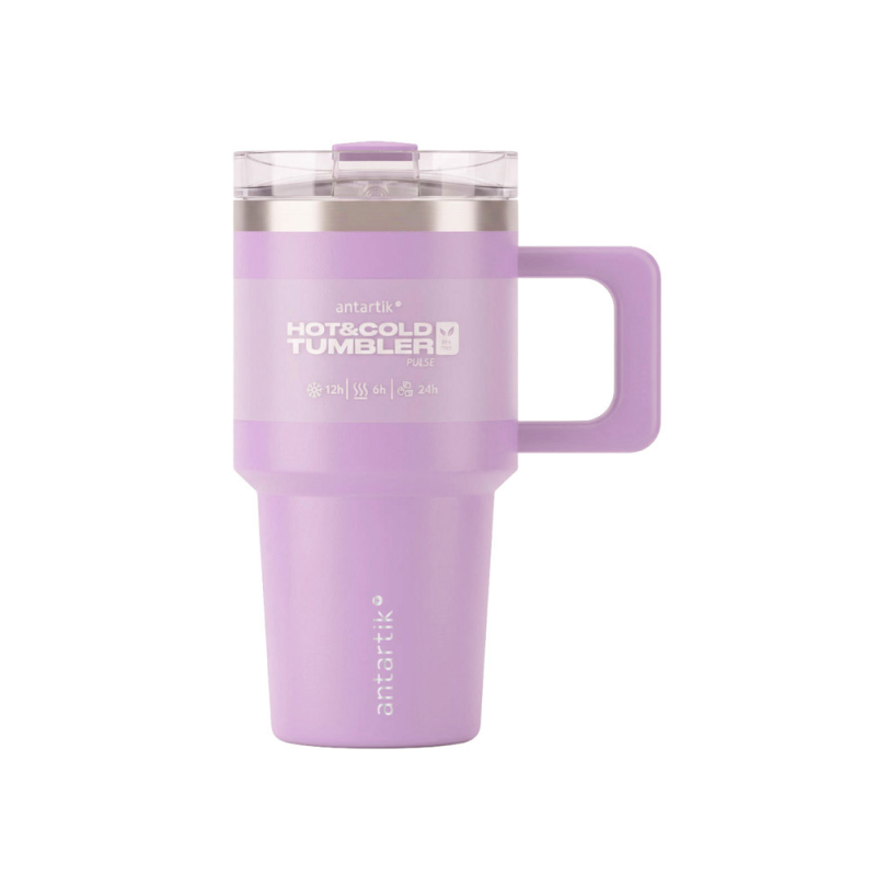Taza termica asa antartik pulse isotermica tapa hermetica acero inoxidable pajita libre de bpa morado 570 ml
