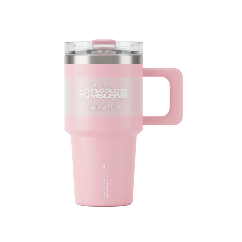 Taza termica asa antartik pulse isotermica tapa hermetica acero inoxidable pajita libre de bpa rosa 570 ml
