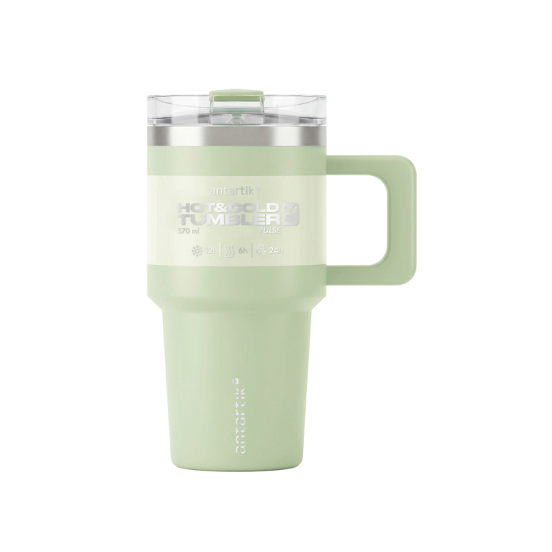 Taza termica asa antartik pulse isotermica tapa hermetica acero inoxidable pajita libre de bpa verde matcha 570 ml