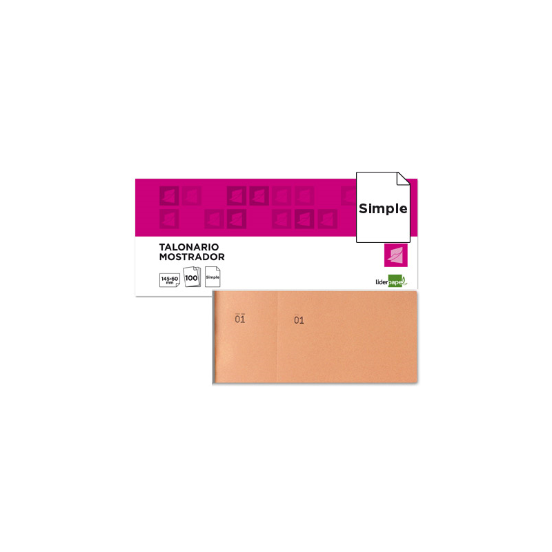 Talonario liderpapel mostrador 60x145 mm tl04 naranja con matriz