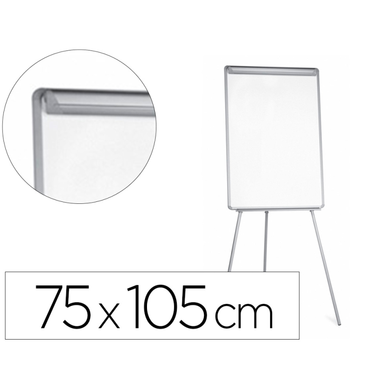Pizarra blanca q-connect con tripode para conferencias 70x100 melamina