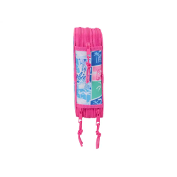 Plumier escolar safta triple cremallera 37 piezas barbie 195x125x55 mm
