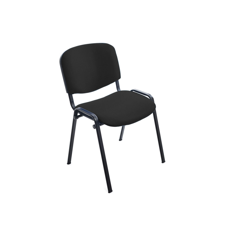 Silla rocada confidente estructura metalica tapizada en tela ignifuga negra 57x81x48 cm