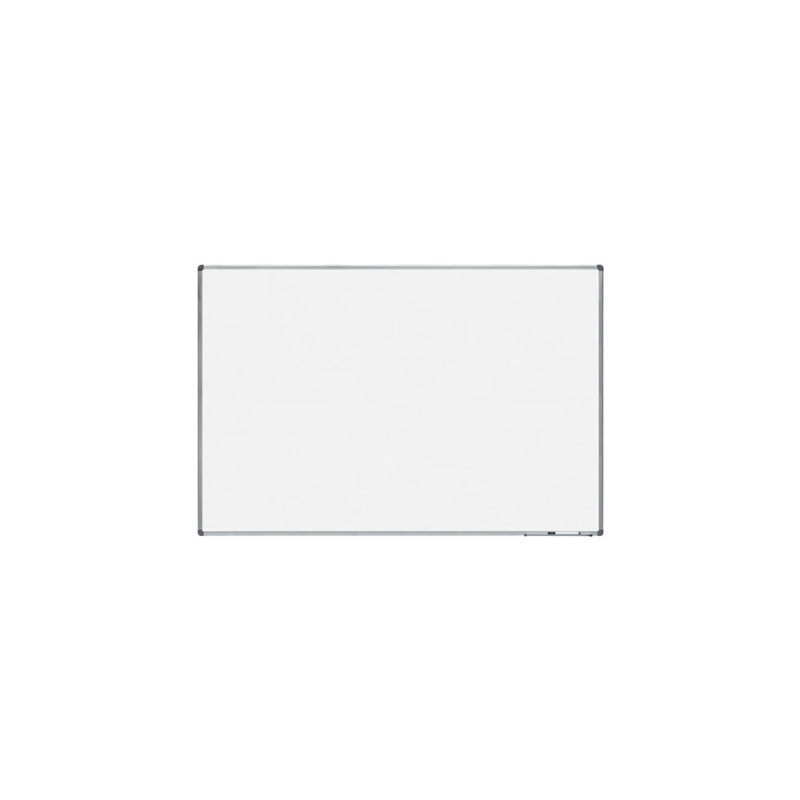 Pizarra blanca rocada acero vitrificado magnetico marco aluminio y cantoneras pvc 180x120 cm incluye bandeja