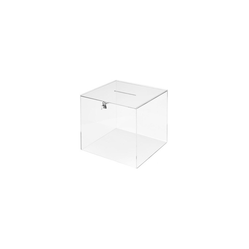 Urna electoral archivo 2000 cuadrada con cerradura y 2 llaves metacrilato 300x300x300 mm