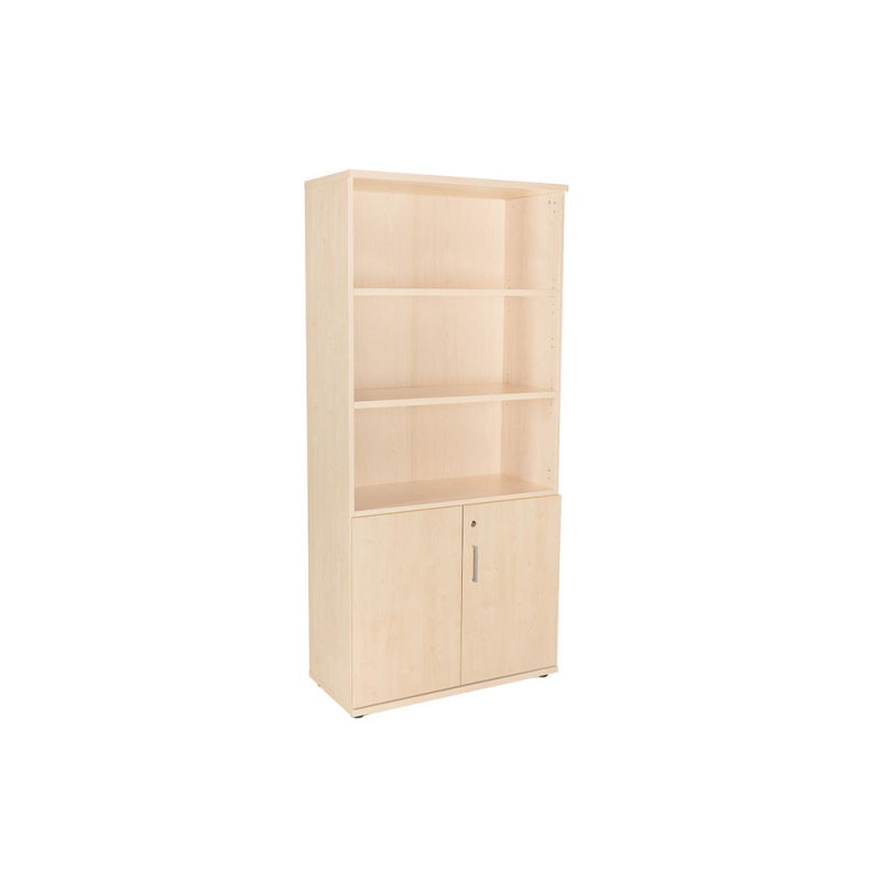 Armario rocada con cuatro estantes y dos puertas inferiores serie store 195x90x45 cm acabado haya/haya