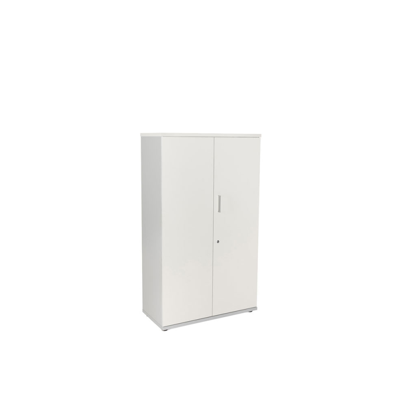 Armario rocada con tres estantes y dos puertas serie store 156x90x45 cm acabado gris/blanco