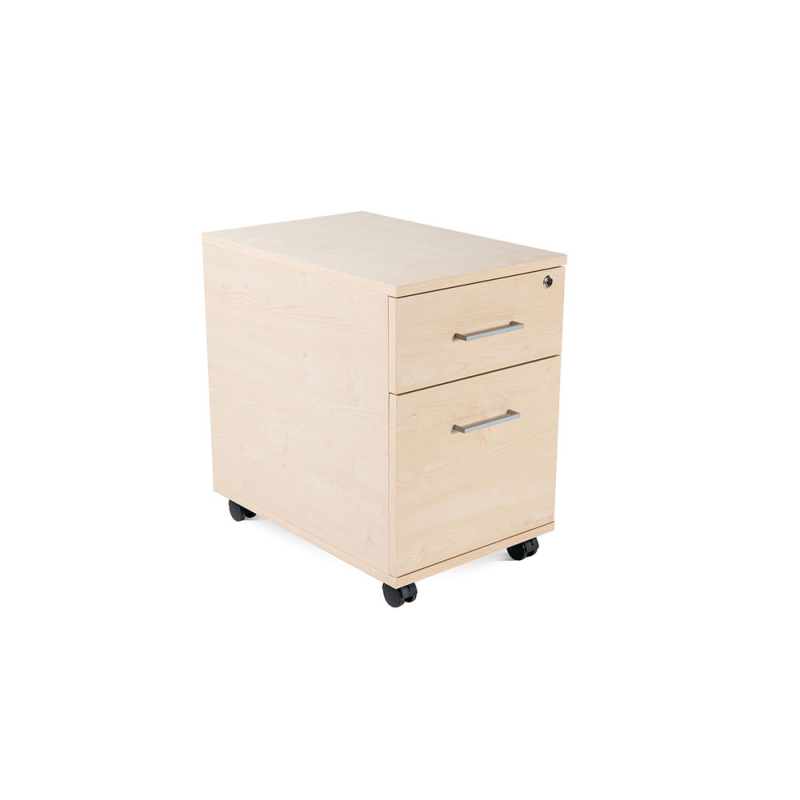 Cajonera rocada con un cajon y un carpetero serie store 60x40x60 cm acabado haya/haya