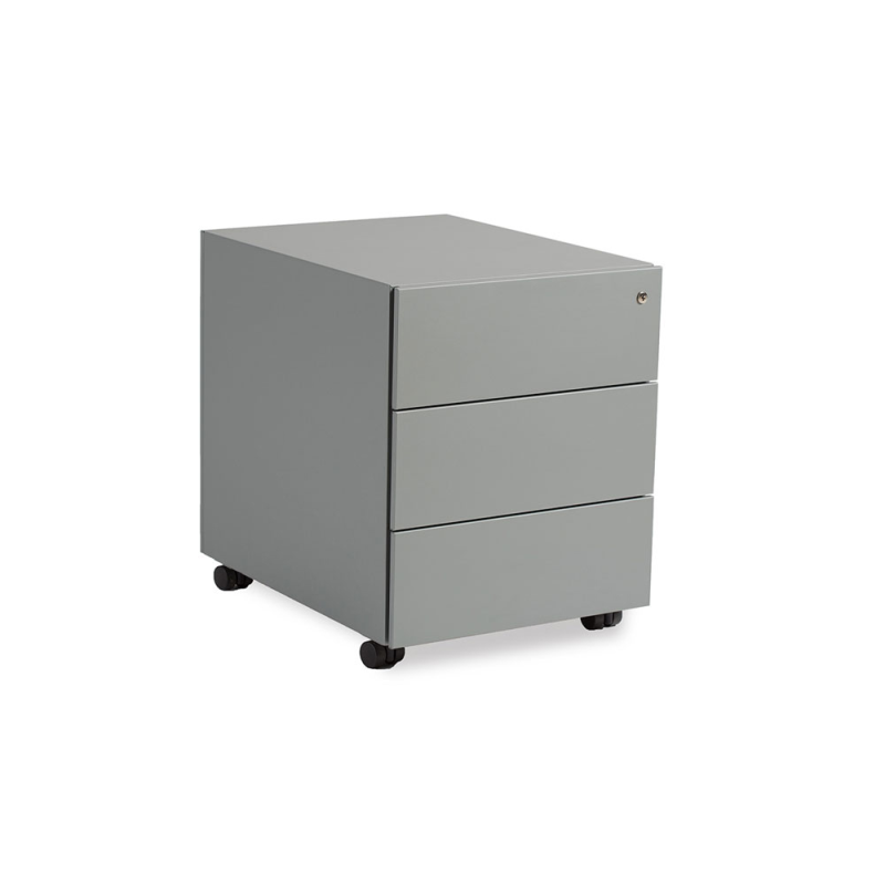 Cajonera metalica rocada con tres cajones serie store 53x42x58 cm acabado ac00 gris/gris