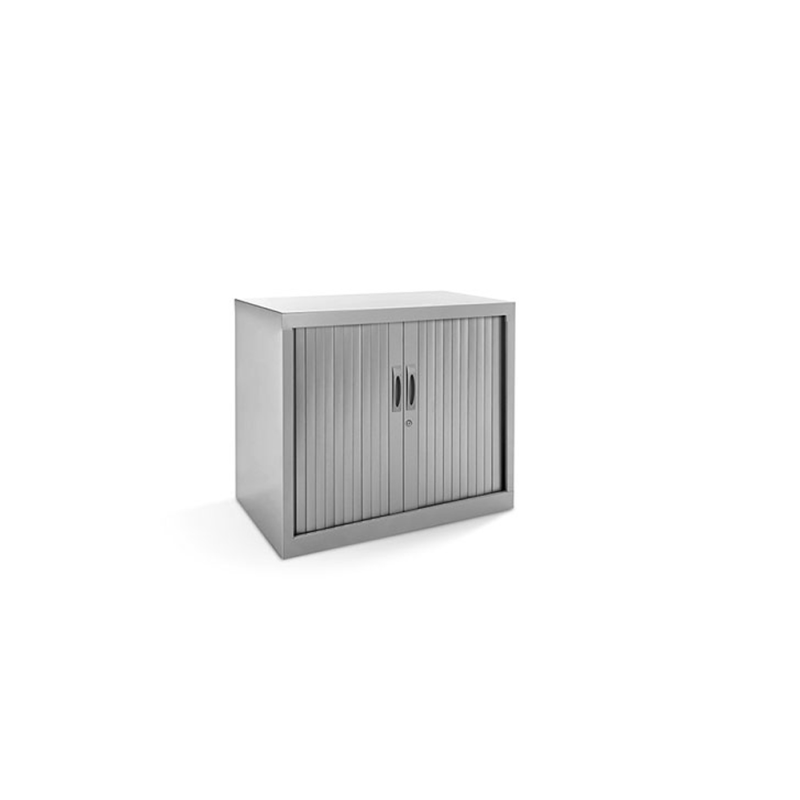 Armario metalico rocada dos puertas tipo persiana con una balda serie store 70x80x45 cm acabado gris/gris