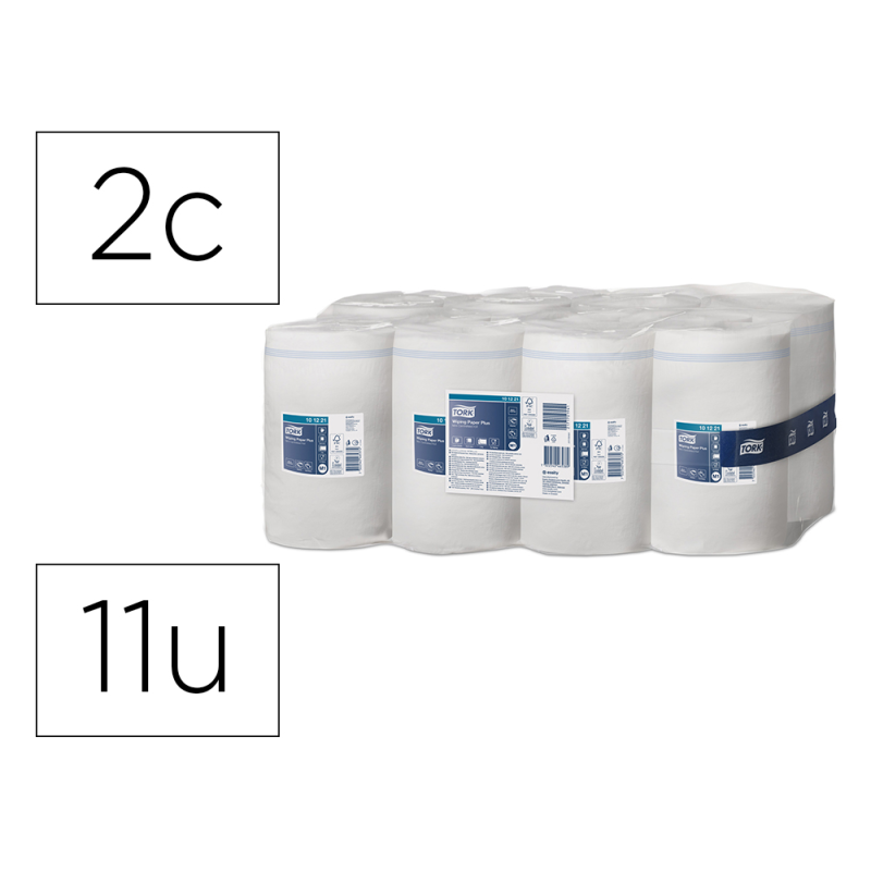Papel secamanos tork secado extra ancho 215 mm largo 74,9 mt 2 capas para dispensador m1 paquete de 11 unidades