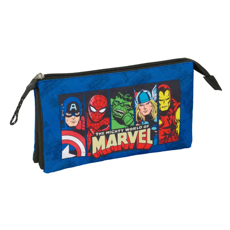 Bolso escolar portatodo safta triple avengers 120x220x30 mm