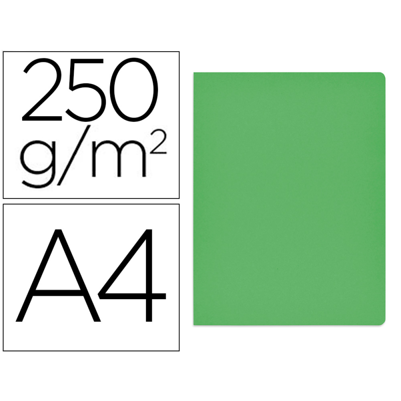Subcarpeta cartulina gio simple intenso din a4 verde 230g/m2