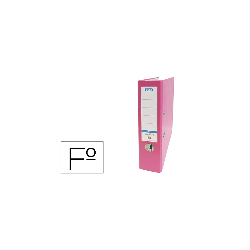Archivador de palanca elba carton forrado pvc con rado top folio lomo 80 mm rosa