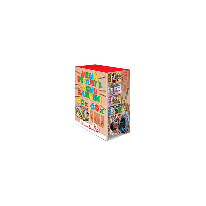 Kit para colorear welcome family con 60 cuadernos para colorear y 60 cajas de 4 lapices de colores surtidos