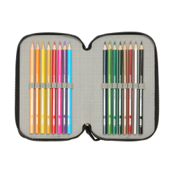 Plumier escolar safta triple cremallera 37 piezas avengers 195x125x55 mm